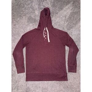 The Normal Brand Men's Puremeso Essential Hoodie Burgandy/Maroon Large